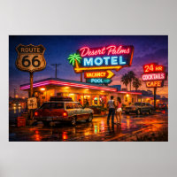 Motel Desert Palms Route 66 Lumineux