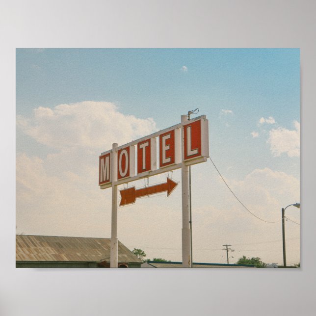 Affiche Motel Sign Photographie Vintage (Devant)