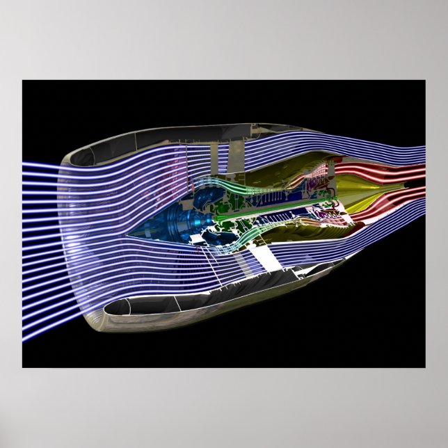 Affiche Moteur à réaction CFM56-5 Turbofan (Devant)
