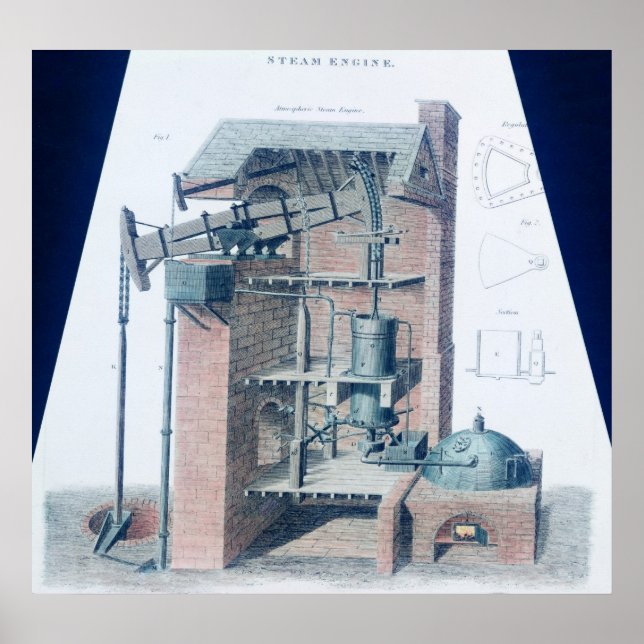 Affiche Moteur à vapeur atmosphérique (Devant)