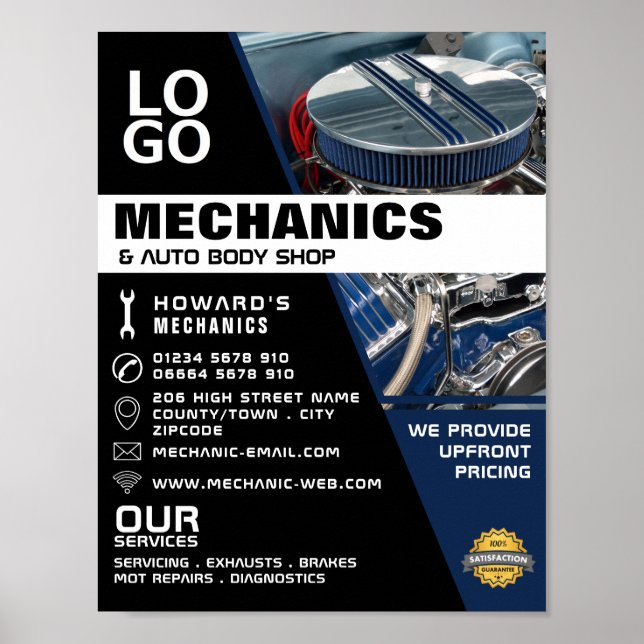 Affiche Moteur automobile, mécanique automobile et réparat (Devant)