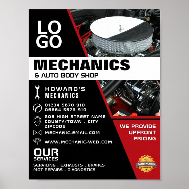 Affiche Moteur automobile, mécanique automobile et réparat (Devant)