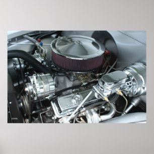 Affiche Moteur Chrome