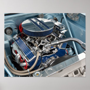 Affiche Moteur de voiture customisé