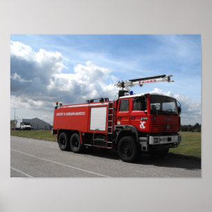 Affiche Moteur incendie à Cherbourg aéroport France