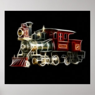 Affiche Moteur Locomotive du train à vapeur