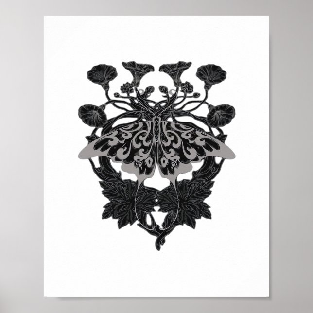 Affiche Moth Talisman - Dessin Whimsigoth - Version blanch (Devant)
