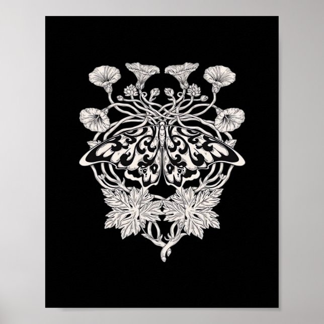 Affiche Moth Talisman - Whimsigoth sérigraphie Style Drawi (Devant)