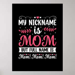 Affiche Mother Art My Nickname is Mom Birthday