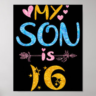Affiche Mother father mom dad happy birthday son is 16