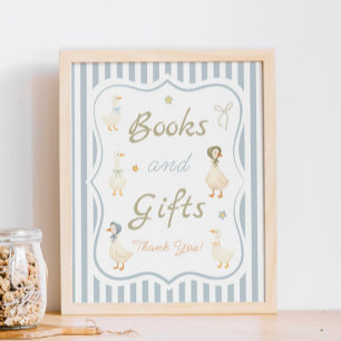 Affiche Mother Goose Baby shower Livres et cadeaux