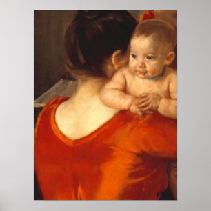Affiche Mother in Red with Child