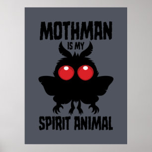 Affiche Mothman est mon animal spirituel silhouette