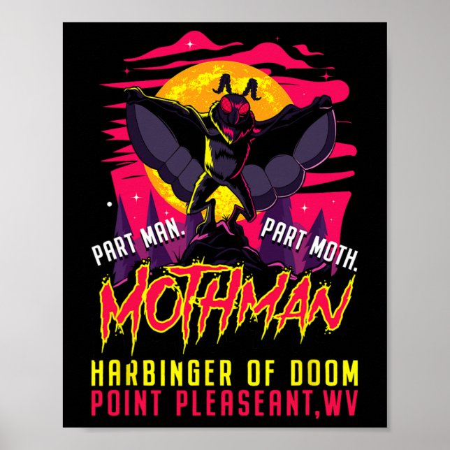 Affiche Mothman Fun Cryptid Harbinger Part Homme Part Moth (Devant)