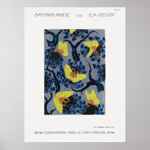 Affiche Motif à papillon dans Art Nouveau
