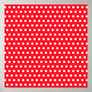 Affiche Motif à points Polka rouge et blanc. Spotty.