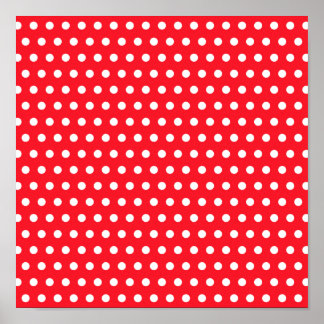 Affiche Motif à points Polka rouge et blanc. Spotty.