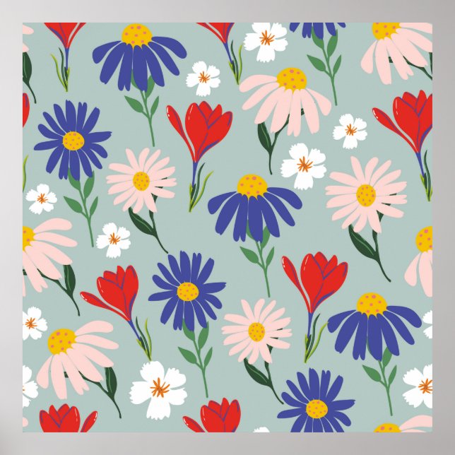 Affiche motif Abstrait à ressort transparent avec flo colo (Devant)