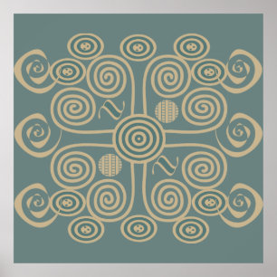 Affiche motif abstrait africain