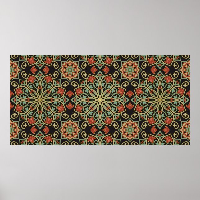 Affiche motif Abstrait. Arrière - plan de couleur oriental (Devant)