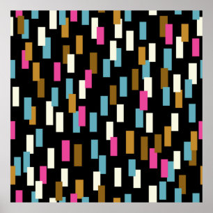 Affiche motif Abstrait aux formes géométriques texturées. 