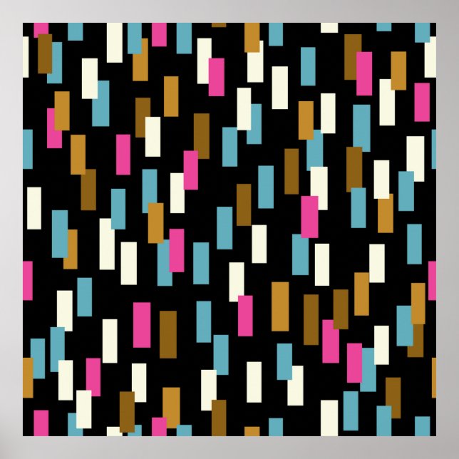 Affiche motif Abstrait aux formes géométriques texturées.  (Devant)