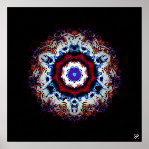 Affiche Motif abstrait coloré (oeil alien 1)