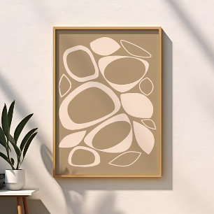 Affiche Motif Abstrait Crème Beige De Style Moderne