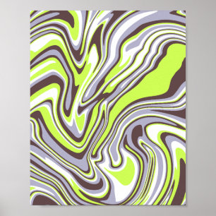 Affiche Motif Abstrait de l'onde verte