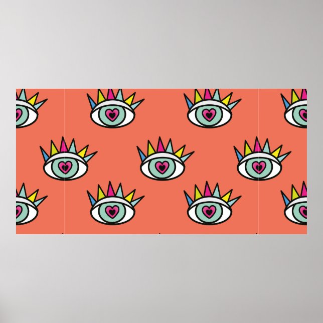 Affiche Motif abstrait d'yeux de sport sans couture Créati (Devant)