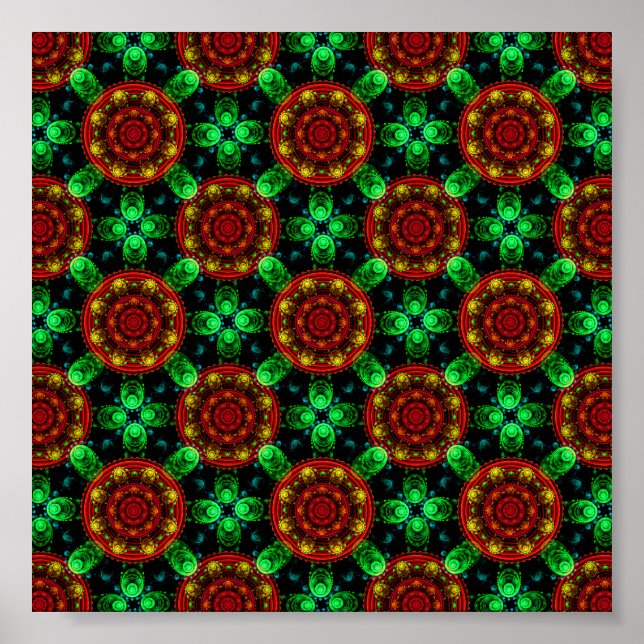 Affiche Motif abstrait élégant boho moderne floral #504 (Devant)