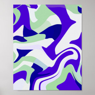 Affiche Motif Abstrait en tonalité Cool