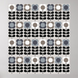 Affiche motif Abstrait fleuri sans couture. Style nordique