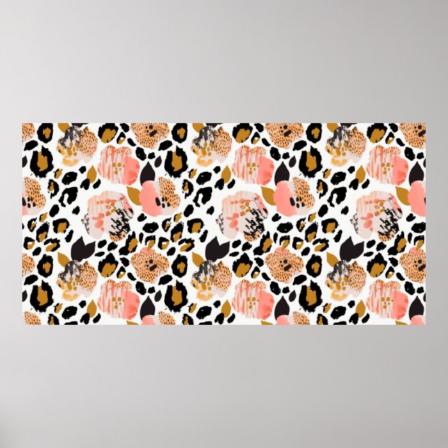 Affiche motif Abstrait fleuri sans soudure : fleurs avec z (Devant)