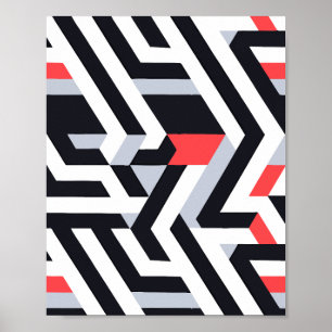 Affiche Motif Abstrait géométrique avec contraste gras