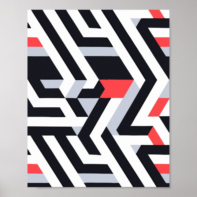 Affiche Motif Abstrait géométrique avec contraste gras (Devant)