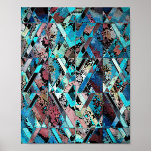 Affiche Motif Abstrait Géométrique Coloré