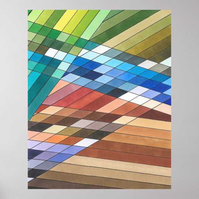 Affiche Motif abstrait géométrique peint à la main (Devant)