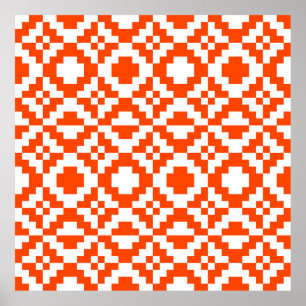 Affiche motif Abstrait géométrique pixelisé transparent. M