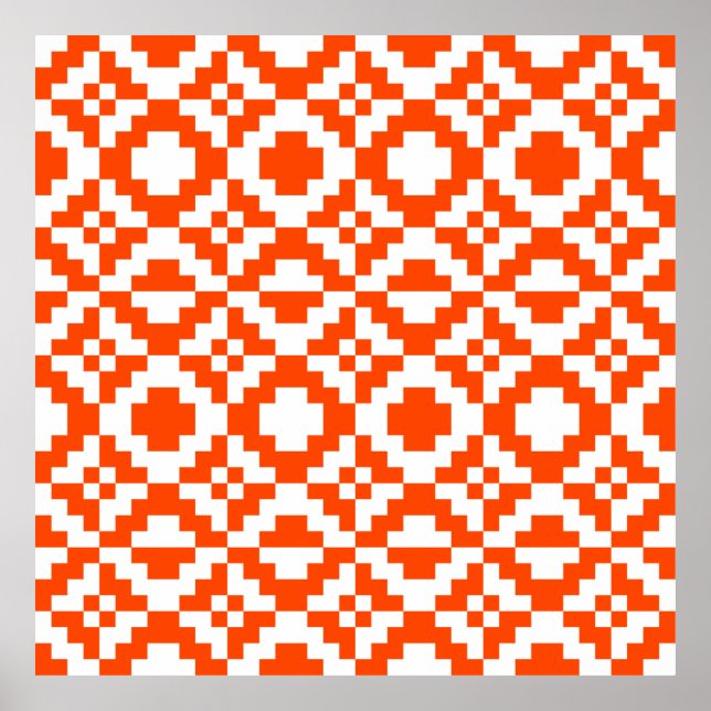 Affiche motif Abstrait géométrique pixelisé transparent. M (Devant)