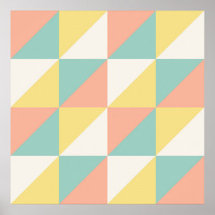 Affiche Motif Abstrait Géométrique Triangle Coloré