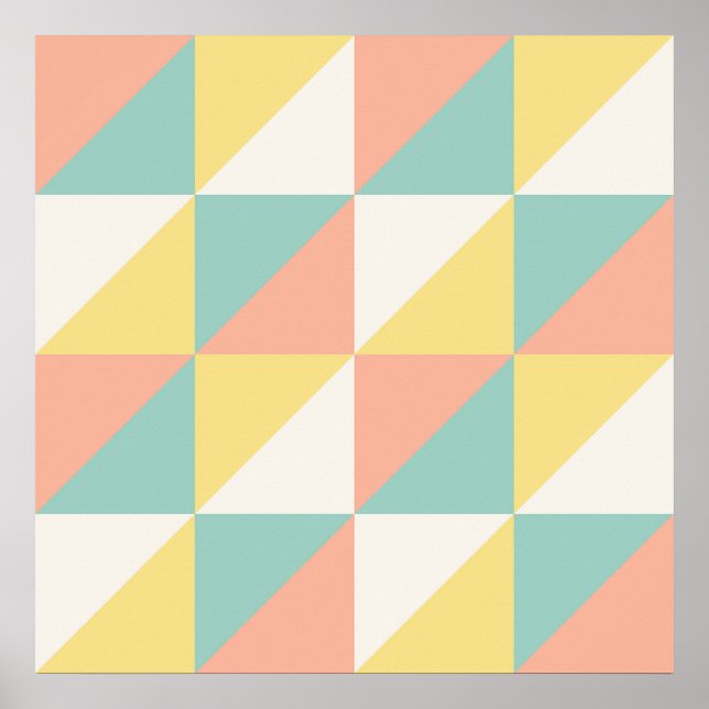 Affiche Motif Abstrait Géométrique Triangle Coloré (Devant)
