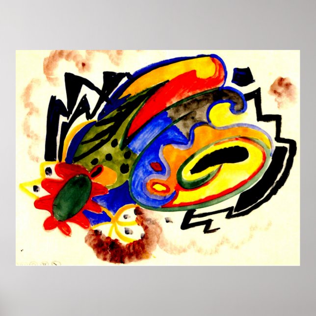 Affiche Motif Abstrait I d'août Macke (Devant)