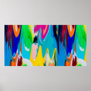 Affiche Motif abstrait incolore, mur d'aquarelle