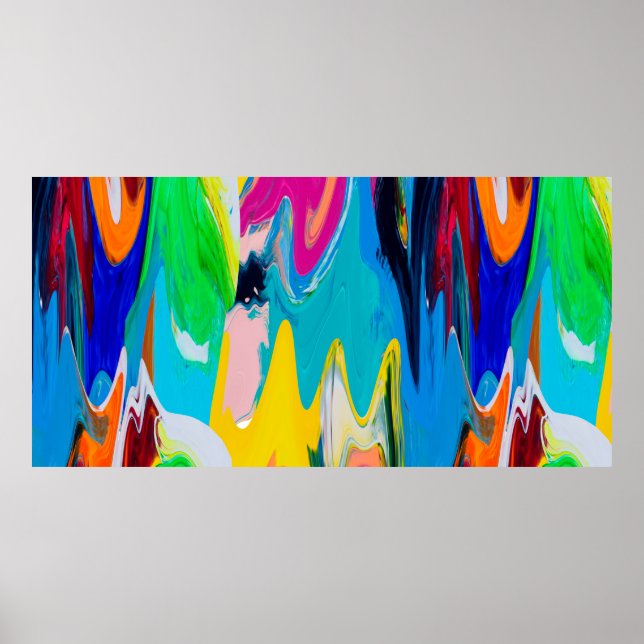 Affiche Motif abstrait incolore, mur d'aquarelle (Devant)