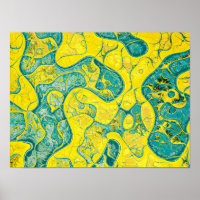 Motif abstrait jaune et cyan