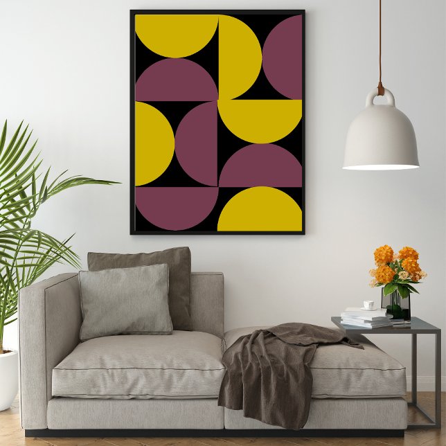 Affiche Motif Abstrait Moderne du Milieu du Siècle Violet  (Créateur téléchargé)