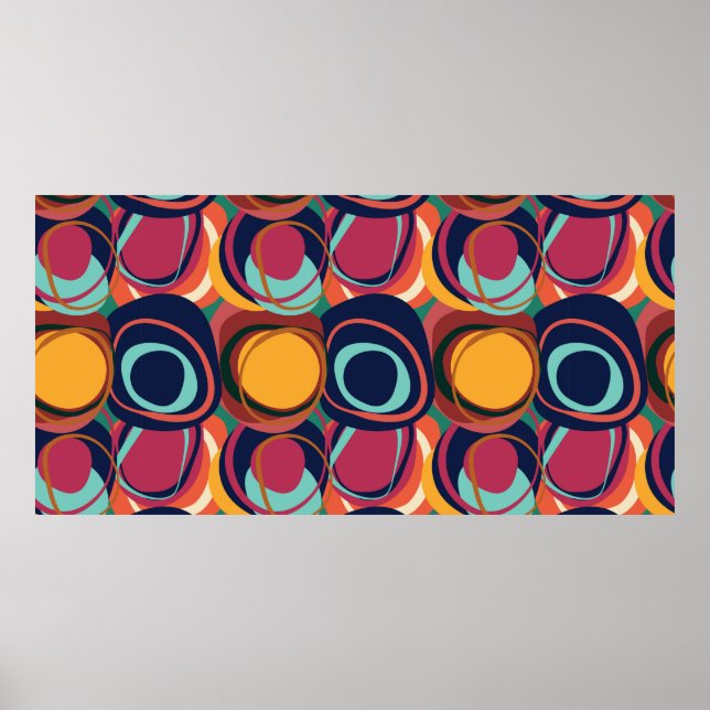 Affiche motif Abstrait naturel sans soudure avec cercle (Devant)