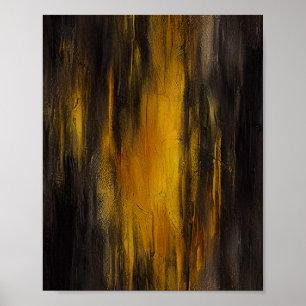 Affiche Motif Abstrait noir et or