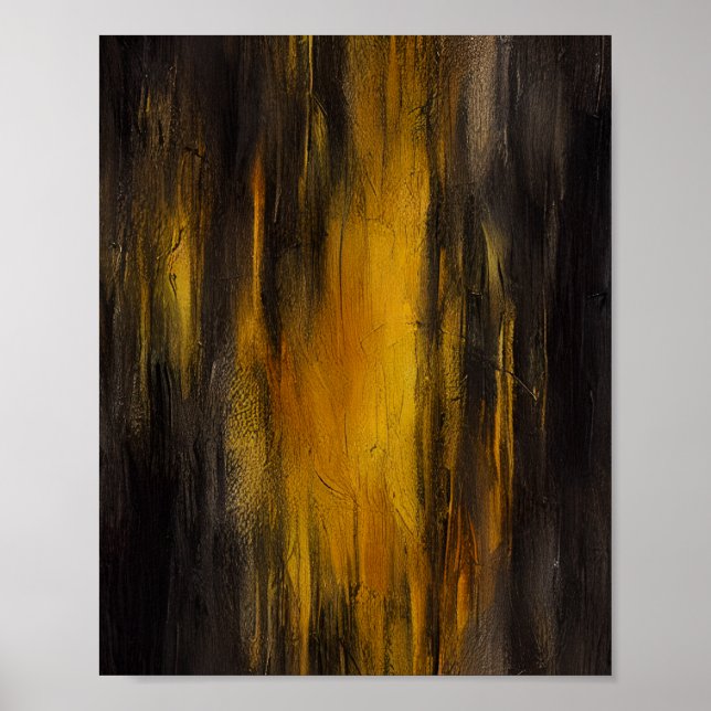 Affiche Motif Abstrait noir et or (Devant)